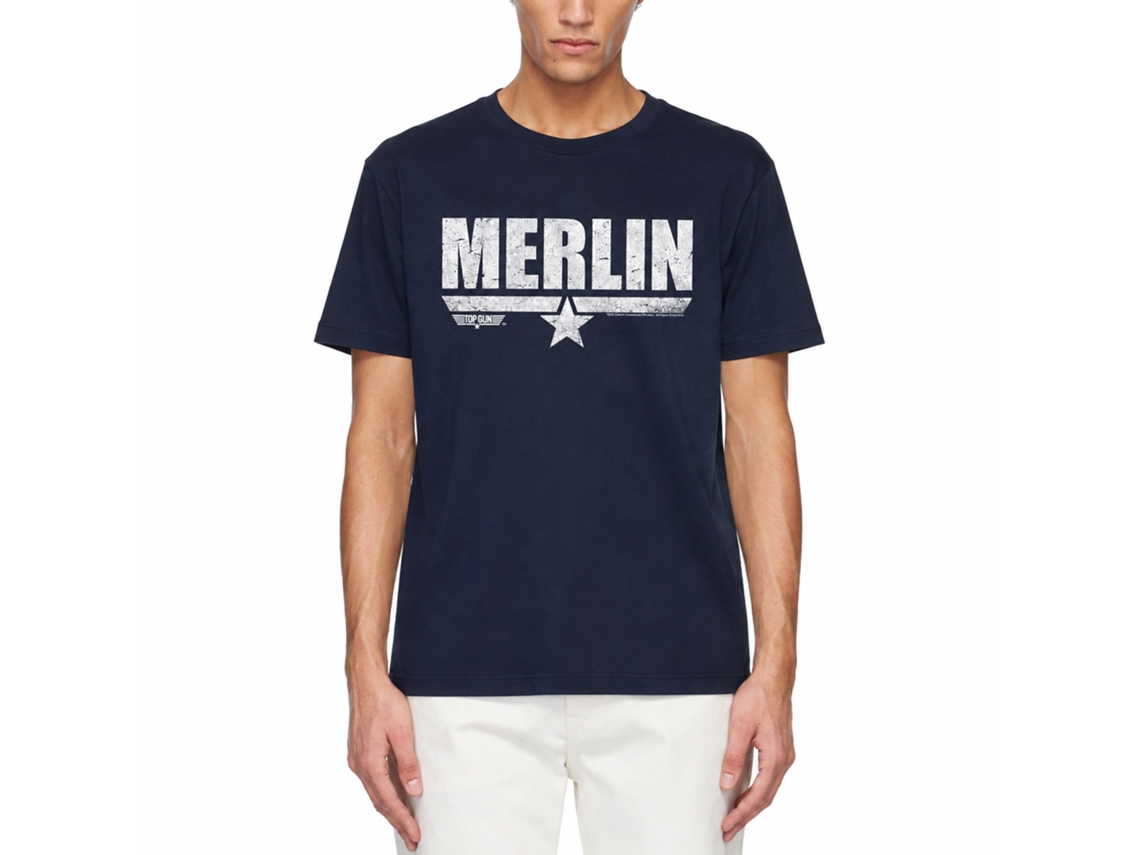 Rockinstone Top Gun Movie Merlin Navy Adult T-shirt Size:xxl