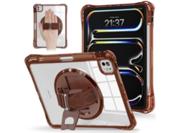 Capa para iPad Pro 11, alça de mão, suporte, capa de acrílico PC TPU, transparente, cor chocolate Hengrongshen (2024)