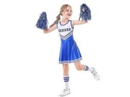 Traje de Torneira para Meninas de 3 a 10 Anos com Pompons Azul WDJ120cm S MARCA