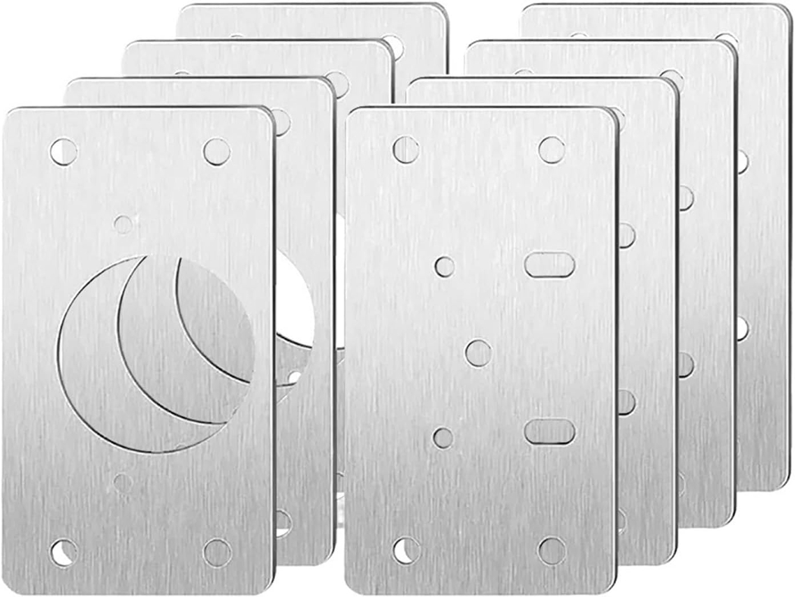 Suportes De Reparo Dobradiças Em Aço Inoxidável, Placa De Reparo Dobradiças Em Aço Inoxidável Com Furos, Cor Prata, 2 4 8