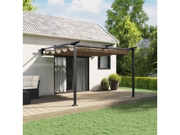 Vidaxl Gazebo 300 X 300 X 200 Cm Cinzento-acastanhado Poliéster