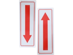 Conjunto De 2 Placas De Liga De Alumínio Com Seta Vermelha.