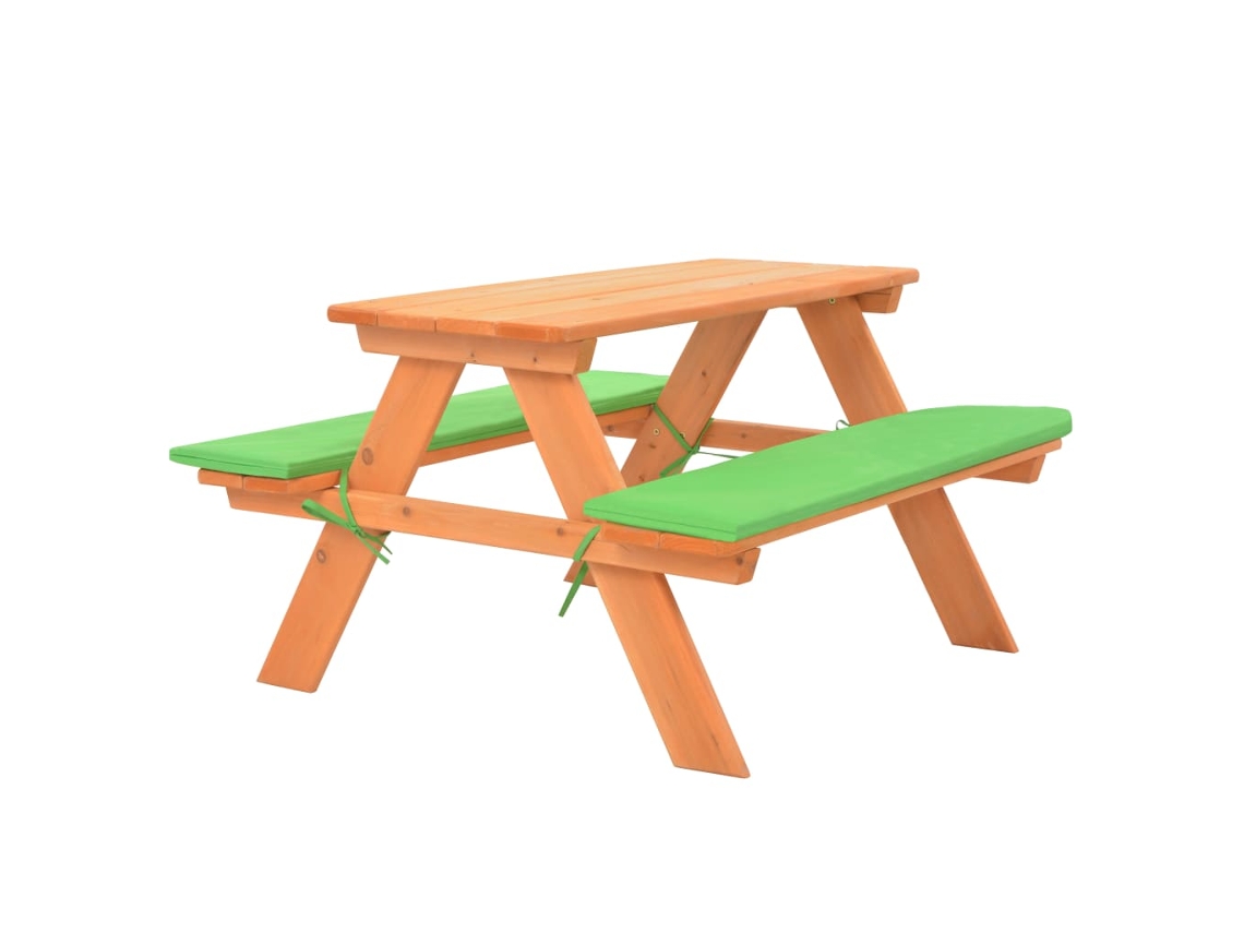 Vidaxl Mesa De Piquenique Infantil C/ Bancos 89x79x50cm Abeto Maciço