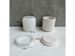 Molde De Silicona Redondo Com Linhas Para Vasos, Velas E Manufaturas Diy 8.3x7.7cm Rayas