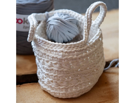 Kit DIY HOOOKED Crochet Revisto Basket Off-White