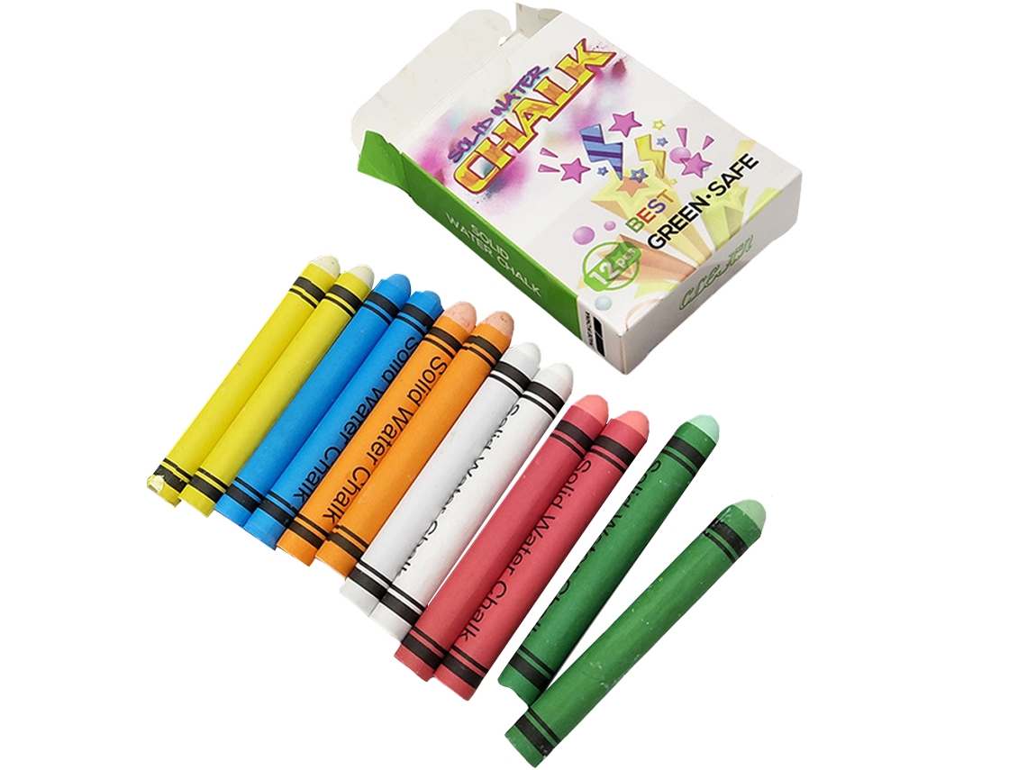 12pcs Gizs Sem Poeira Para Crianças Não Tóxico Lavável Colorido Para Quadro Preto Branco