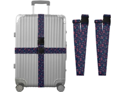 Conjunto De 2 Alças Bagagem Com Laço Vermelho Cereja Bolinhas, Ideais Para Malas De Viagem, Acessórios Para Cintos