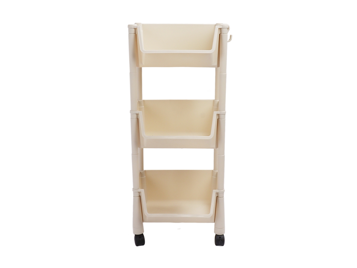 Prateleira Vertical Móvel 3 Camadas com Rodas Slide Out Utility Cart de Pp para Economizar Espaço S/MARCA