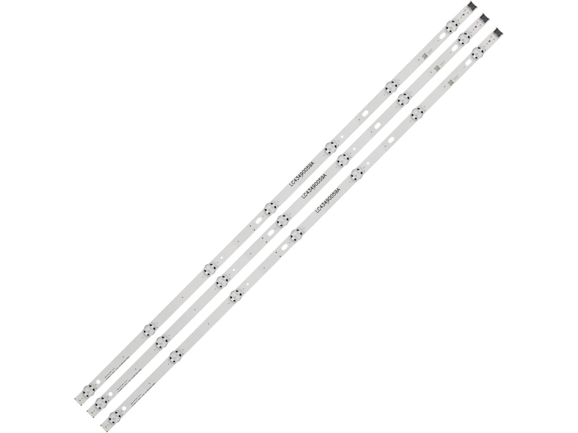Kit 3 Unidades De Tira De Led 830 Mm 7 Leds 3 V Compatível Com Lg Innotek 43 Polegadas Fhd
