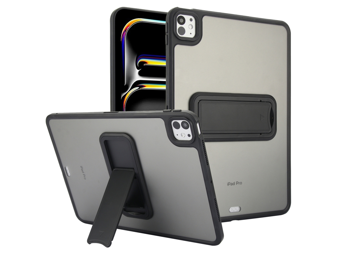 Capa Protetora Com Suporte Fosco 10,2 Mm, Transparente, À Prova De Quedas, Preta - Universal Para Ipad Air7/air6/air5/air4 10,9 Mm