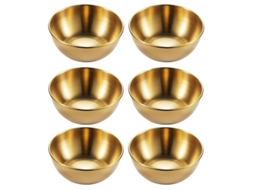 2026 6 Pratos de Salsa de Acero Inoxidable Antirustico para Condimentos Dorado Hqu 8x8x2.5cm Dorado