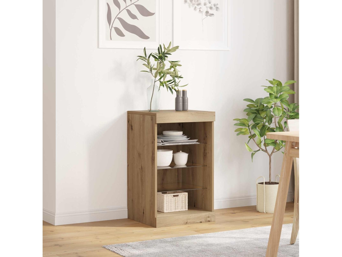 Vidaxl Aparador Led Carvalho Artesanal 41 X 37 X 67 Cm