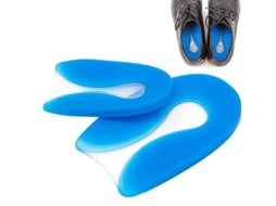 1 Par De Silicone Gel Almofada Para Calcanhar Plantar Fasciite Correctora Em Forma De U Tamanhos M L Xl