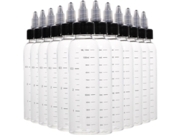Conjunto De 12 Frascos Transparentes De 120ml Com Dosador Pressurizado E Escala Graduada.