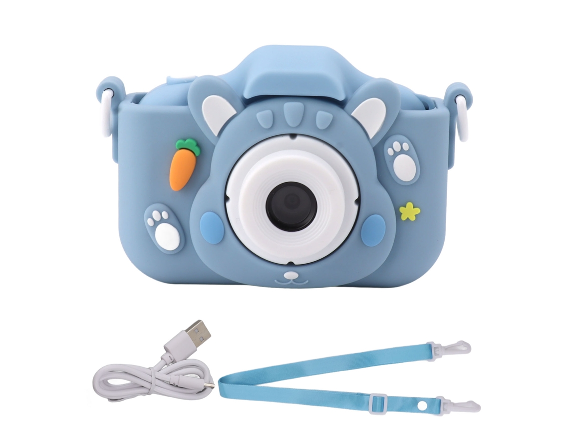 Câmera Infantil 2 Polegadas Reconhecimento Facial Ai Multifuncional Usb Brincadeira Azul