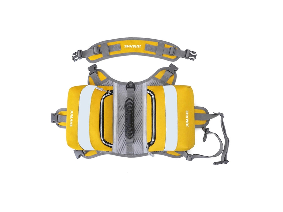 Mochila Autoportante Para Cães, Colete Refletor, Bolsa De Sela Para Viagens, Camping E Caminhadas, Amarela.