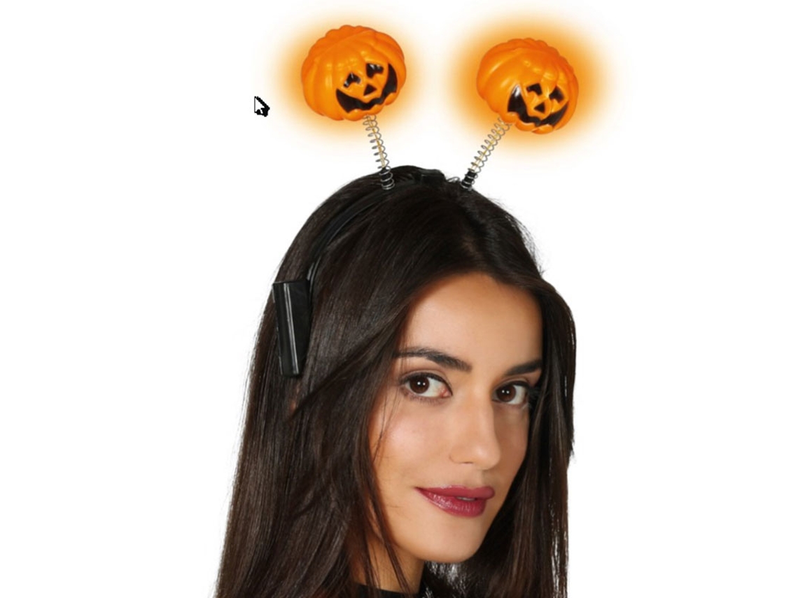 Tiara de abóbora laranja com luz