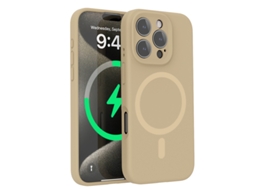 Capa Para Iphone 16 Plus (cor Café), Em Silicone Líquido, Com Proteção Para A Lente E Forte Fixação Magnética.