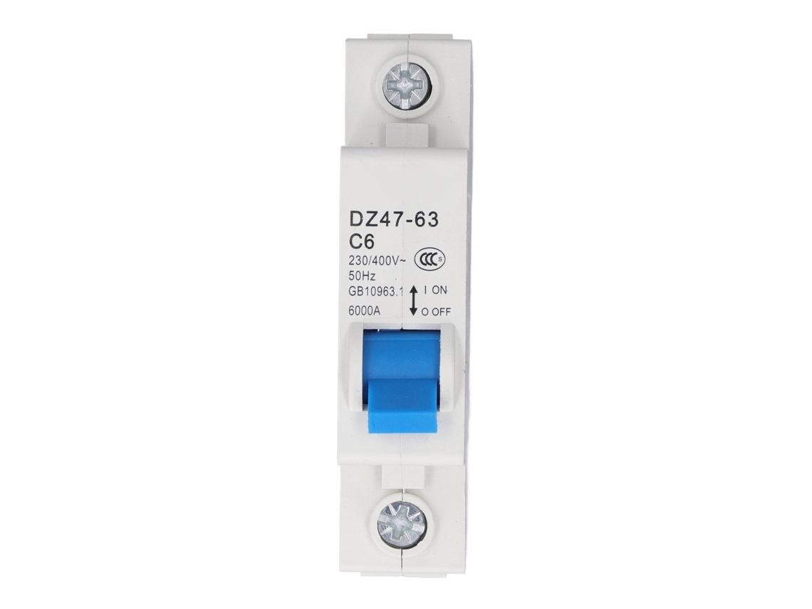 Disjuntor Mini 1p MCb Rail Din Capacidade de Interrupção 6000A 400V 6A Residencial S/MARCA