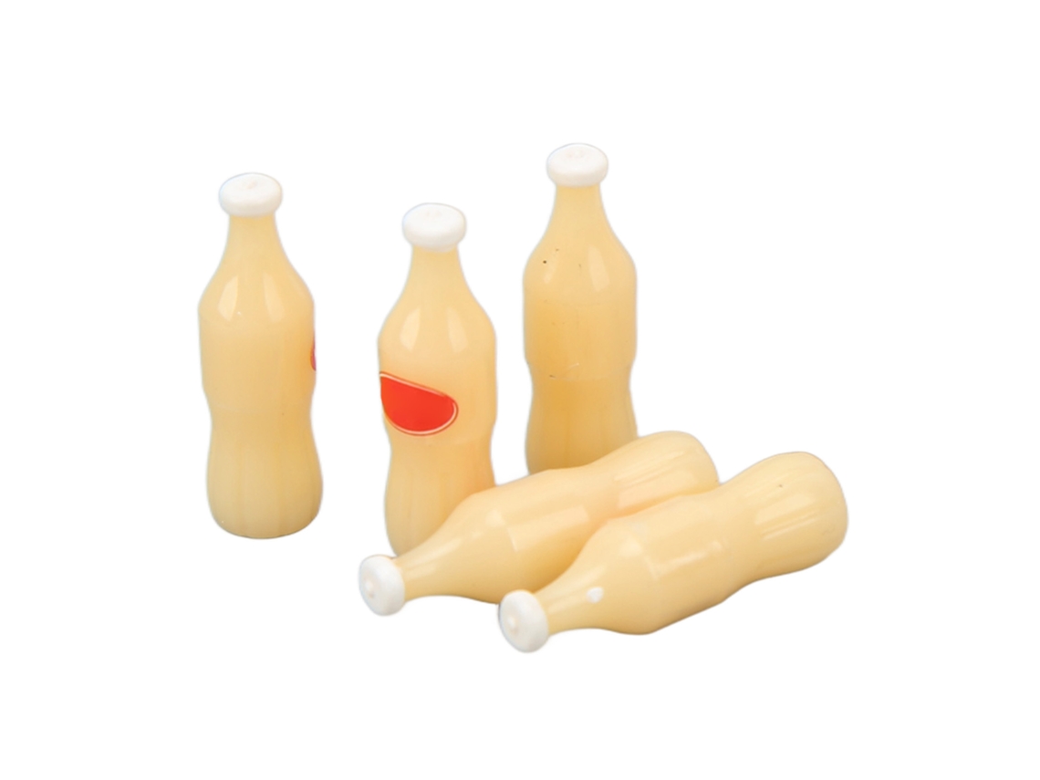 Mini Garrafa de Refrigerante 1:12, Com Cesto, Modelo Decorativo, De Plástico, Branco S/MARCA