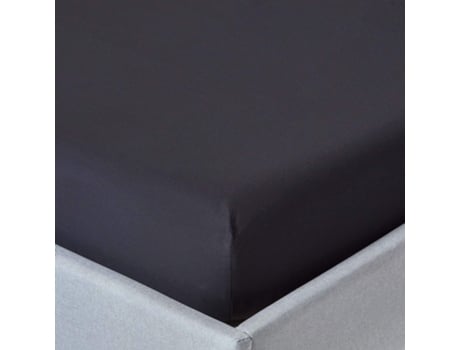 Homescapes Black Egyptian Cotton Deep Fitted Sheet 200 Tc, 150 X 200 Cm