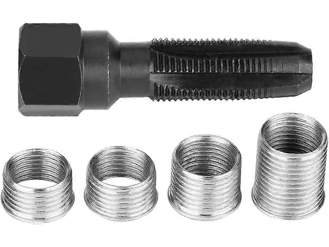 Kit De Reparo De Rosca De Vela De 14mm, 5 Peças De Aço Carbono Com Inserts Para Reparar Roscas Danificadas