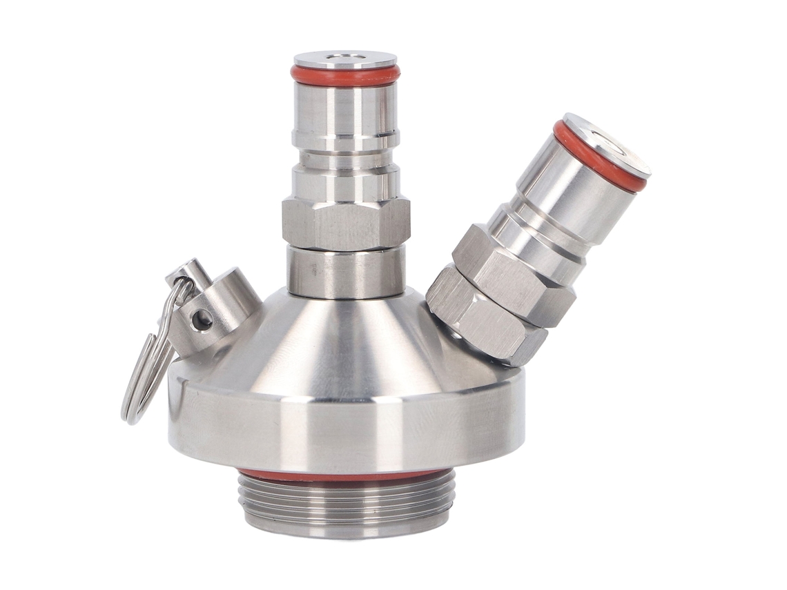 Distribuidor Mini Keg, Lança Cerveja, Trava Dupla, Bola, Aço Inox, para 2l e 10l S/MARCA