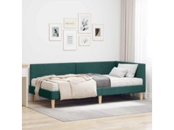 Vidaxl Estrutura De Cama De Canto Com Colchão 2 Unid. Verde Tecido