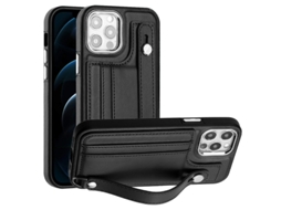 Capa Mobile Phone Cases Shockproof With Wrist para iPhone 12 Pro Max Pele Castanho