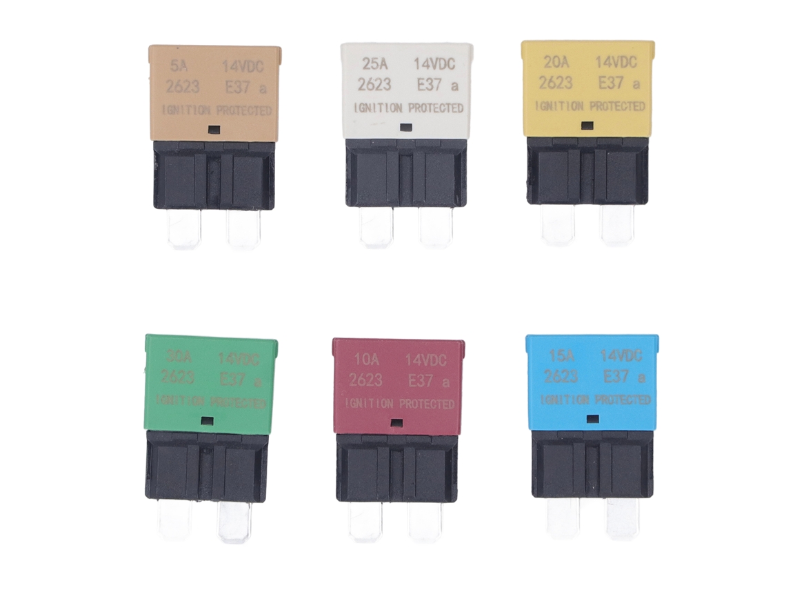 Veloriskku-kit De 6 Fusíveis De Lâmina De Reinício Automático Atm Mini Disjuntor 5a-30a 14vdc