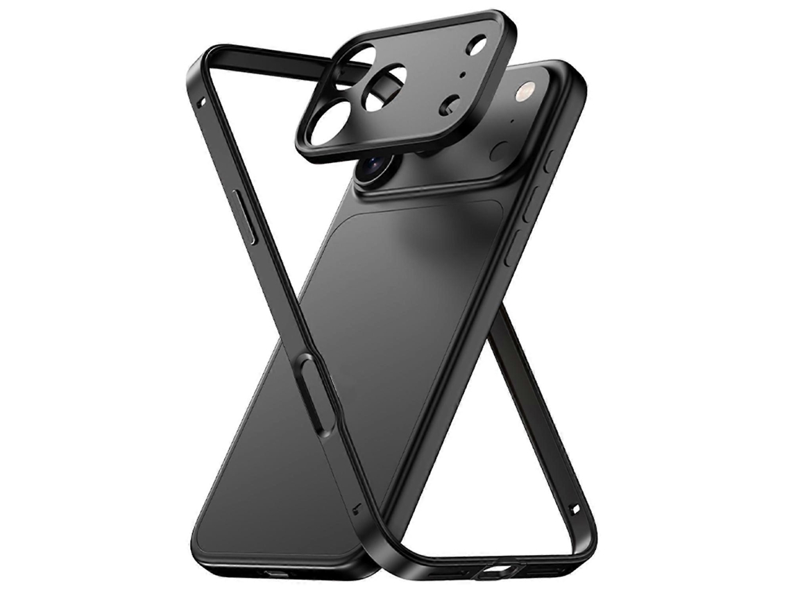 Capa Fina Para Celular Com Moldura De Metal Para Lente, Feita Em Liga De Alumínio E Silicone Híbrido Com Borda De Silicone, Para Iphone 17 Pro.