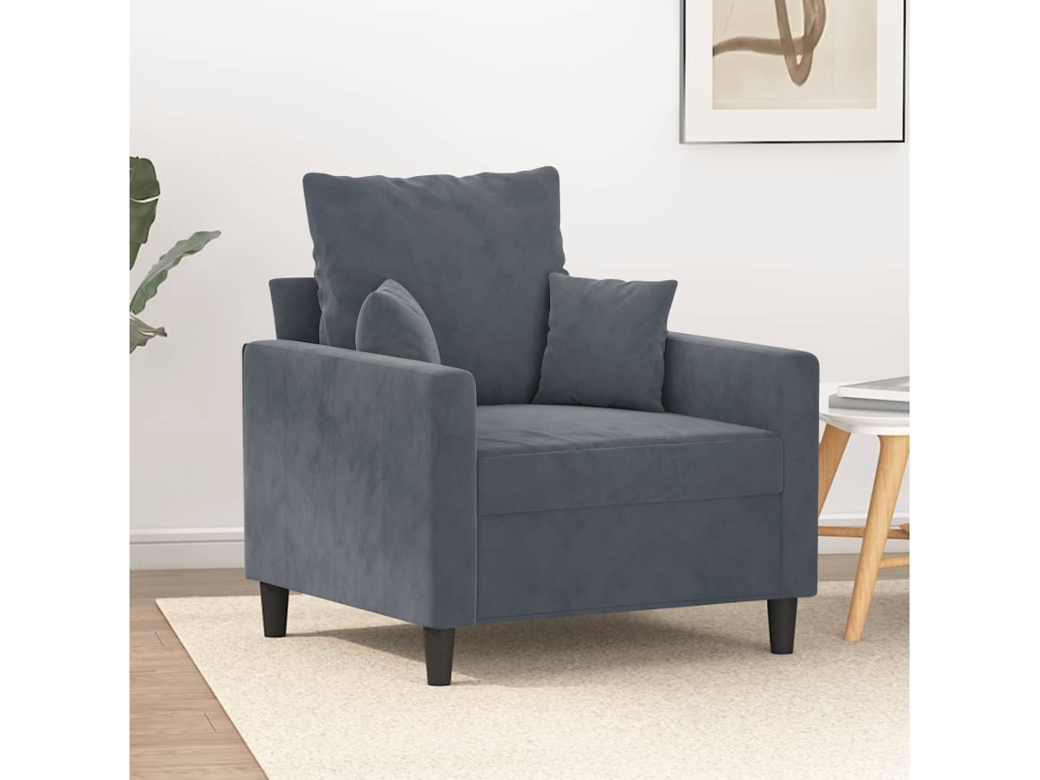Vidaxl Poltrona 60 Cm Veludo Verde-escuro