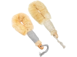 Conjunto De 2 Escovas Banho Esfoliantes Escova Sisal Com Cabo Longo, Esfoliante E Suave Para A Pele, Com Cordão Para