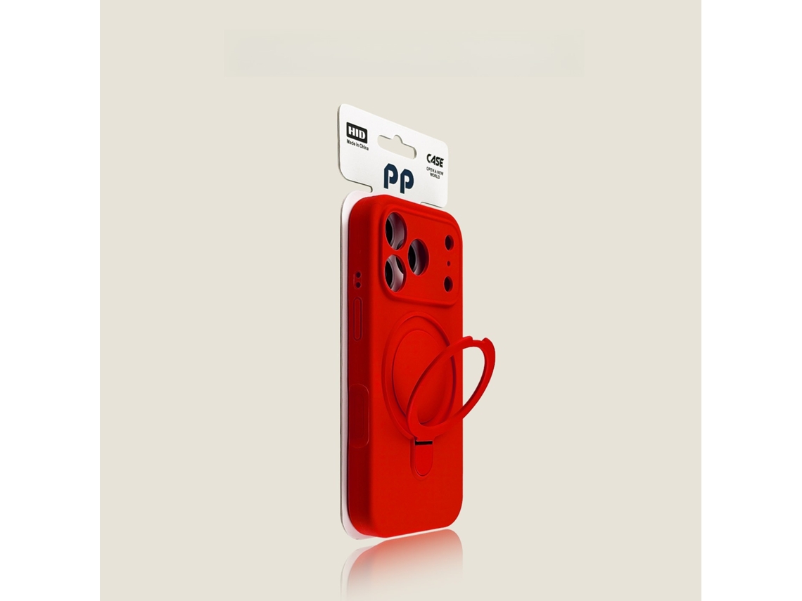 Capa Para Iphone 17 Pro Max Com Suporte Magnético , Compatível Com Magsafesilicone Vermelho Hexinyigjly