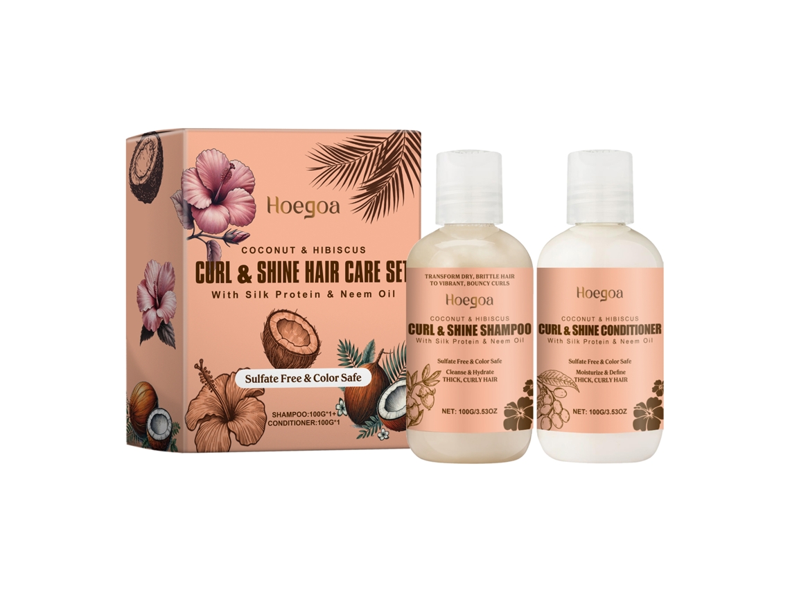 Kit Hoegoa Coco para Cabelos Cacheados, Hidratação, Elasticidade e Volume LAXISCREED