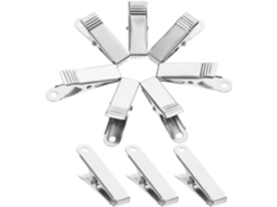Conjunto Alasum com 10 mini clipes de metal com revestimento refrescante para organizar e fixar cabos em mesas.