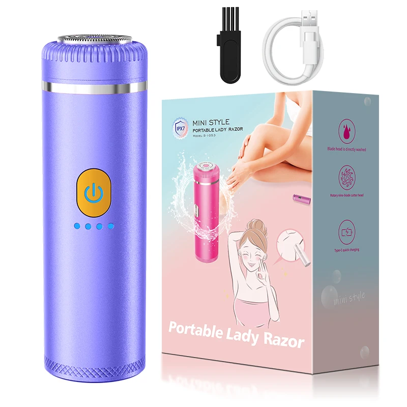 (roxo) Aparador De Cabelo Elétrico, À Prova D'água, Para Uso Em Cabelos Secos E Molhados, Aparador De Cabelo Portátil Para Viagens