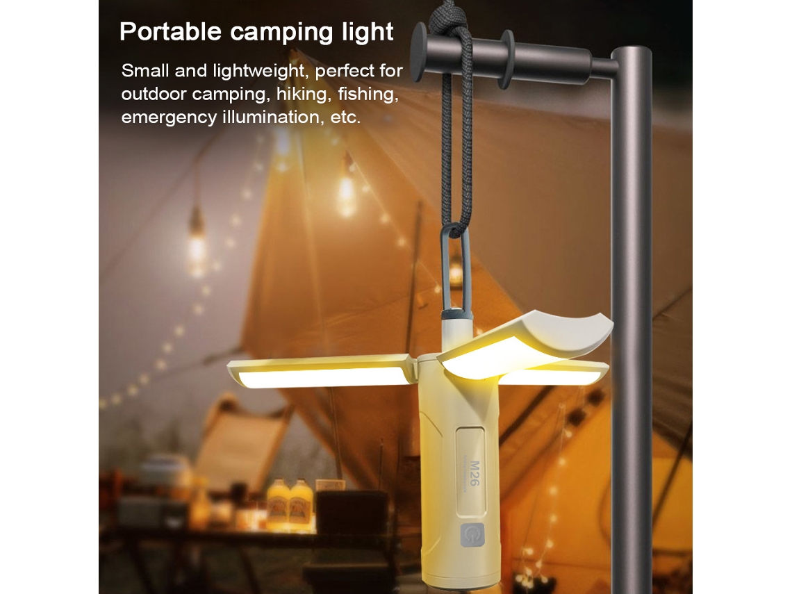Lâmpada de Camping Plegável Recarregável com Power Bank