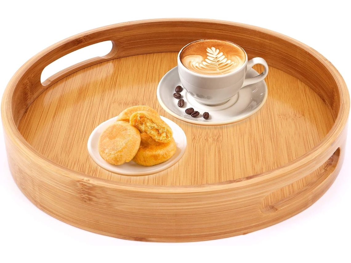 Lurelia Bandeja Pequeno-almoço Bambu Para Chá, Café E Snacks
