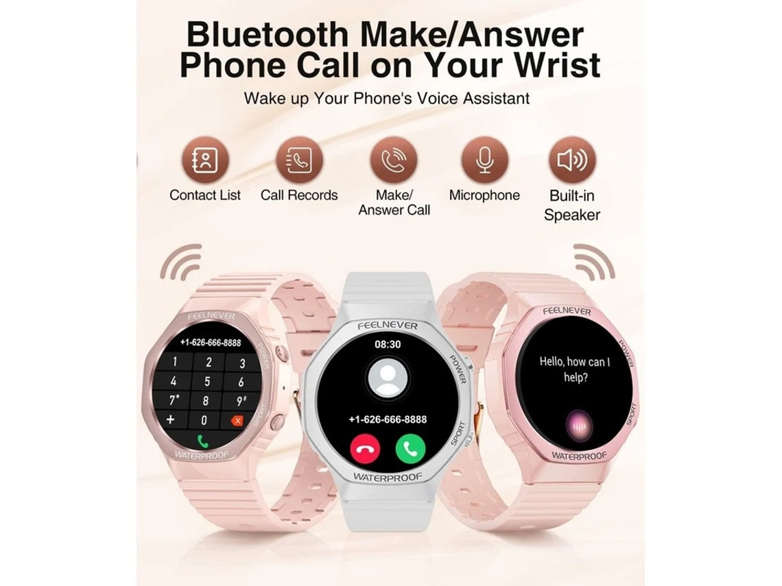 Smartwatches para mulheres Dial Answer Casual Smartwatch 1.32 para celulares Android e iOS com mais de 100 modos esportivos Bestvite