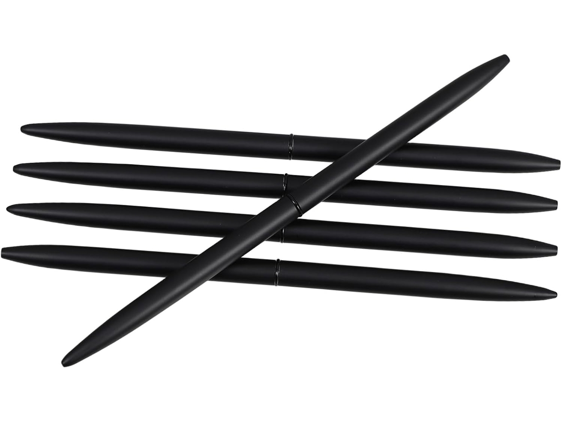 Caneta Esferográfica Metálica, 5 Unidades, Refil De 1,0 Mm, Aço