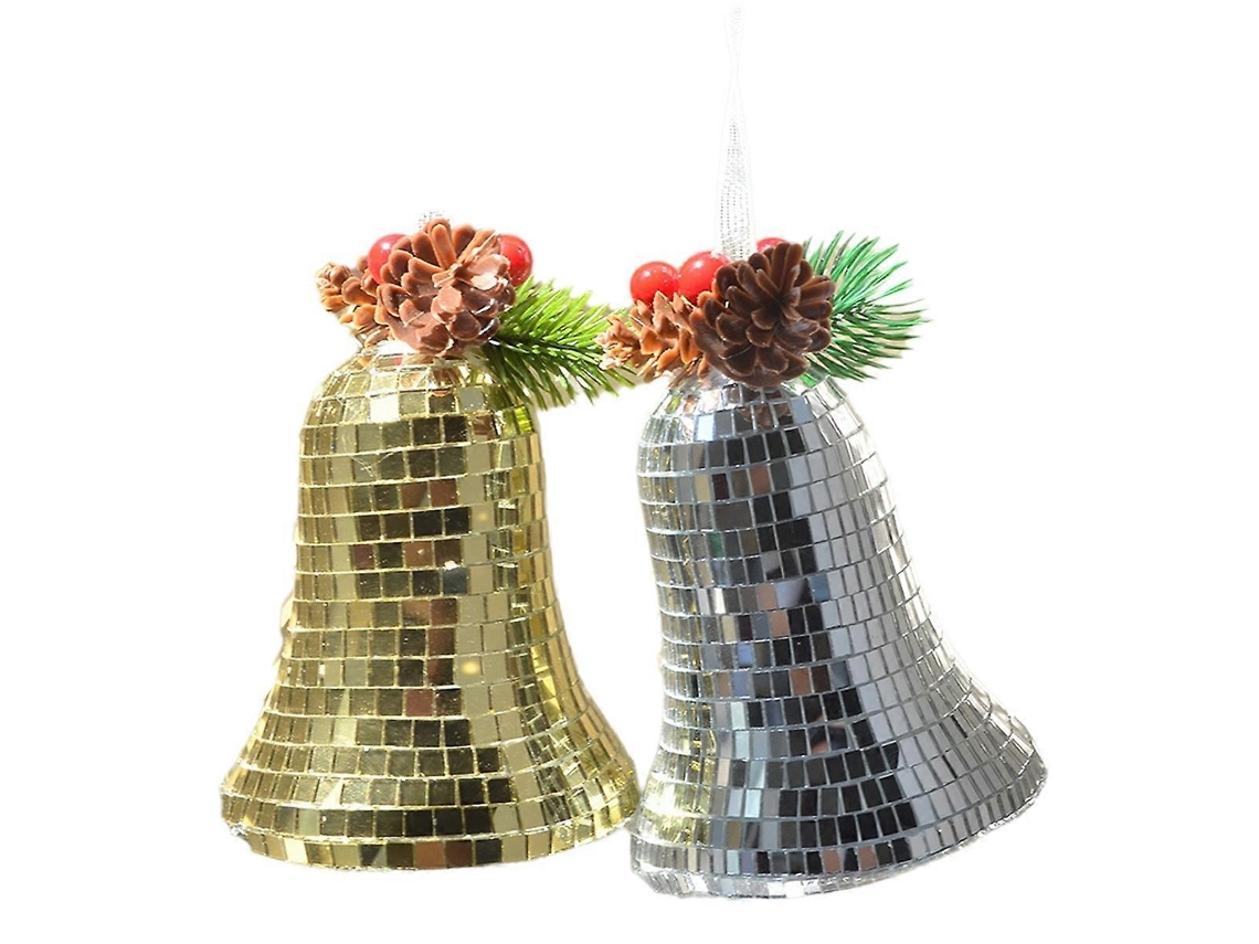 Pingente Sino Disco, Estilo Retrô, Lindo, Com Reflexo No Espelho, Ideal Para Decoração De Árvore De Natal Hengjian
