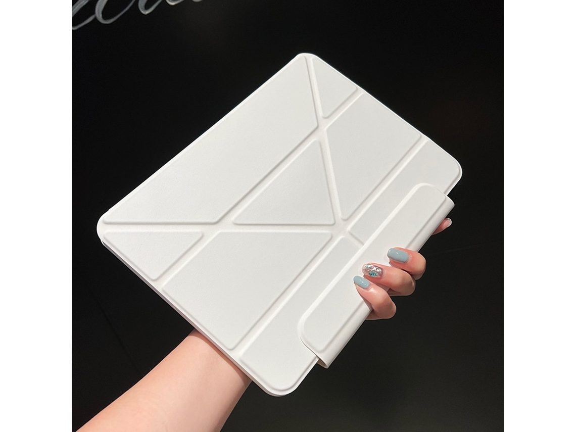 Lurelia Capa Para Ipad 9 10.2 Com Concha Magnética Rotativa E Branco