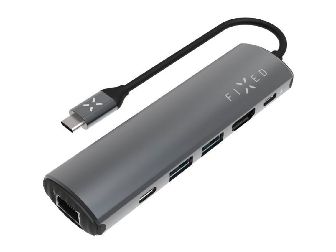 Hub Pro 6em1 Usb C 3.2 Gen2 4k60hz Para Laptops E Tablets Cinza Fixo