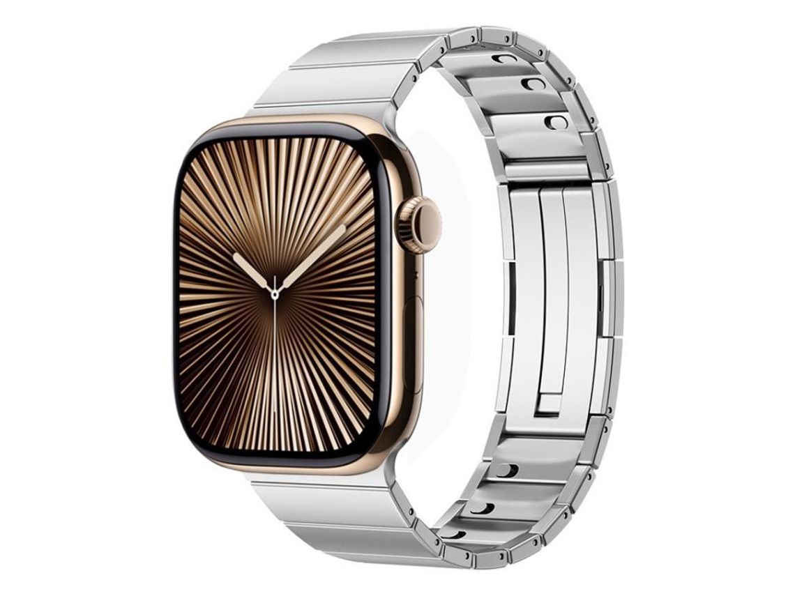 Bracelete para Apple Watch 42/41/40/38mm Aço Inoxidável com Liberação Rápida e Conta Prateada XIAOMOYU