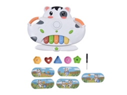 Primerox brinquedo Musical de Piano para Bebê Toddler com Blocos de Combinação Formato Vaca 2 em 1
