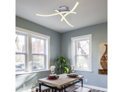 Luz de Teto Led Lâmpada de Lustre de Luz de Teto Curvada de Design Moderno com 3 Peças de Luz Ondulada para Sala de Estar Quarto Sala de Jantar Cu