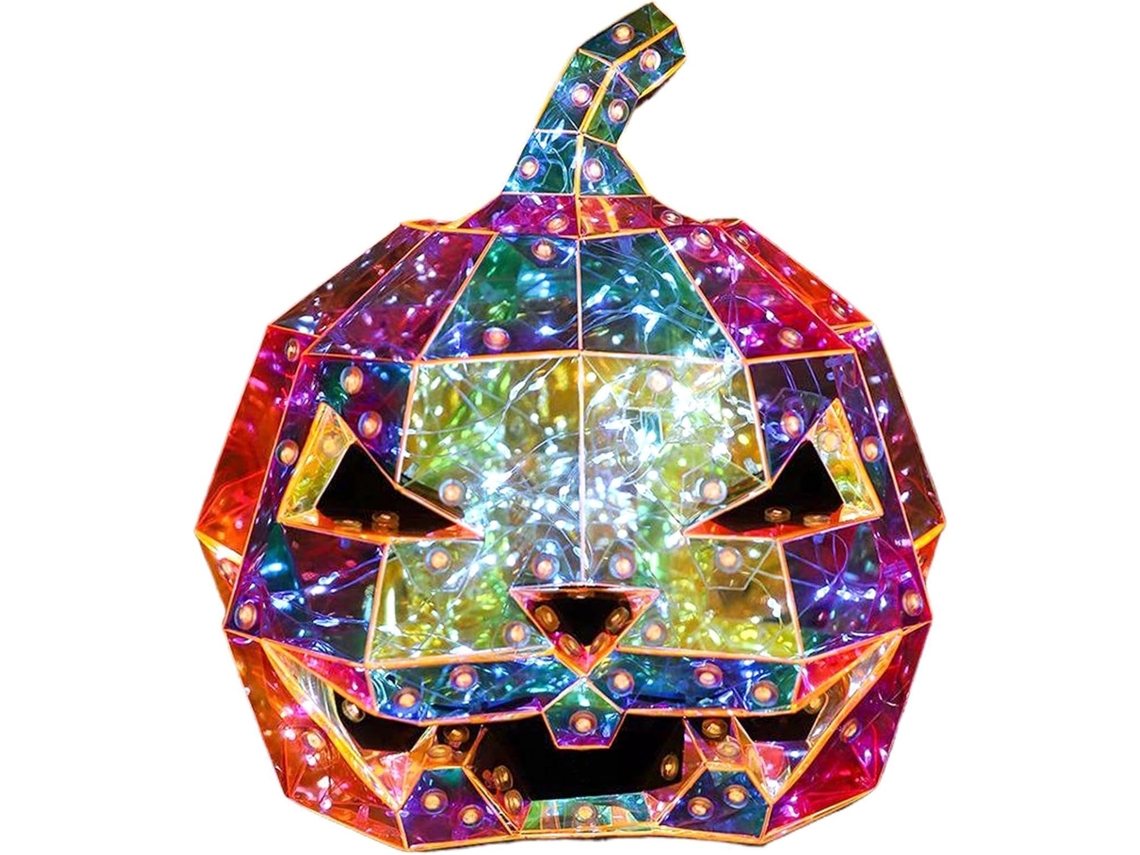 Decoração De Halloween Com Abóbora E Lâmpada Prismática Plug-and-play