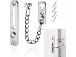 Corrente De Segurança, Trava Segurança Para Porta Correr, Proteção Confiável Casa E Hotel Com Prateada Trilho Deslizante.