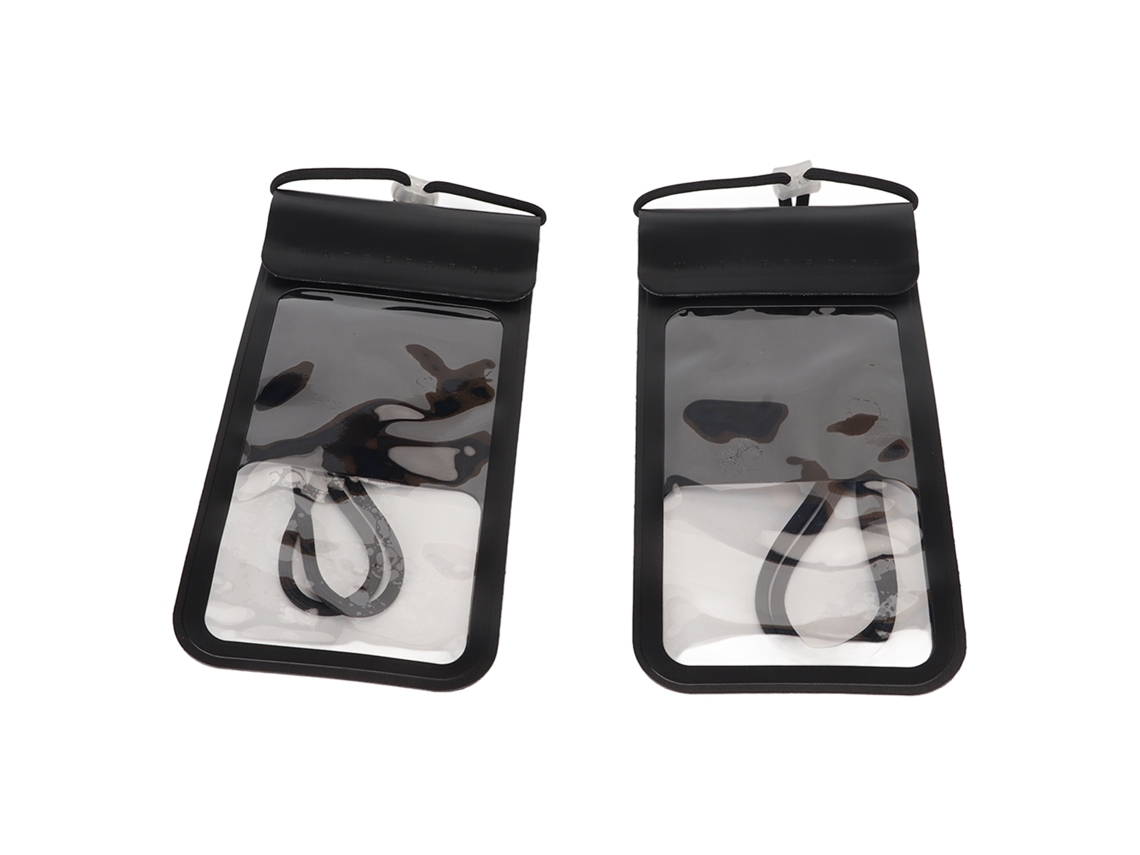 Mali 2pcs Capa Protetora Impermeável para Celular com Tela Tocável Bolsa Transparente para Natação Mergulho Preto